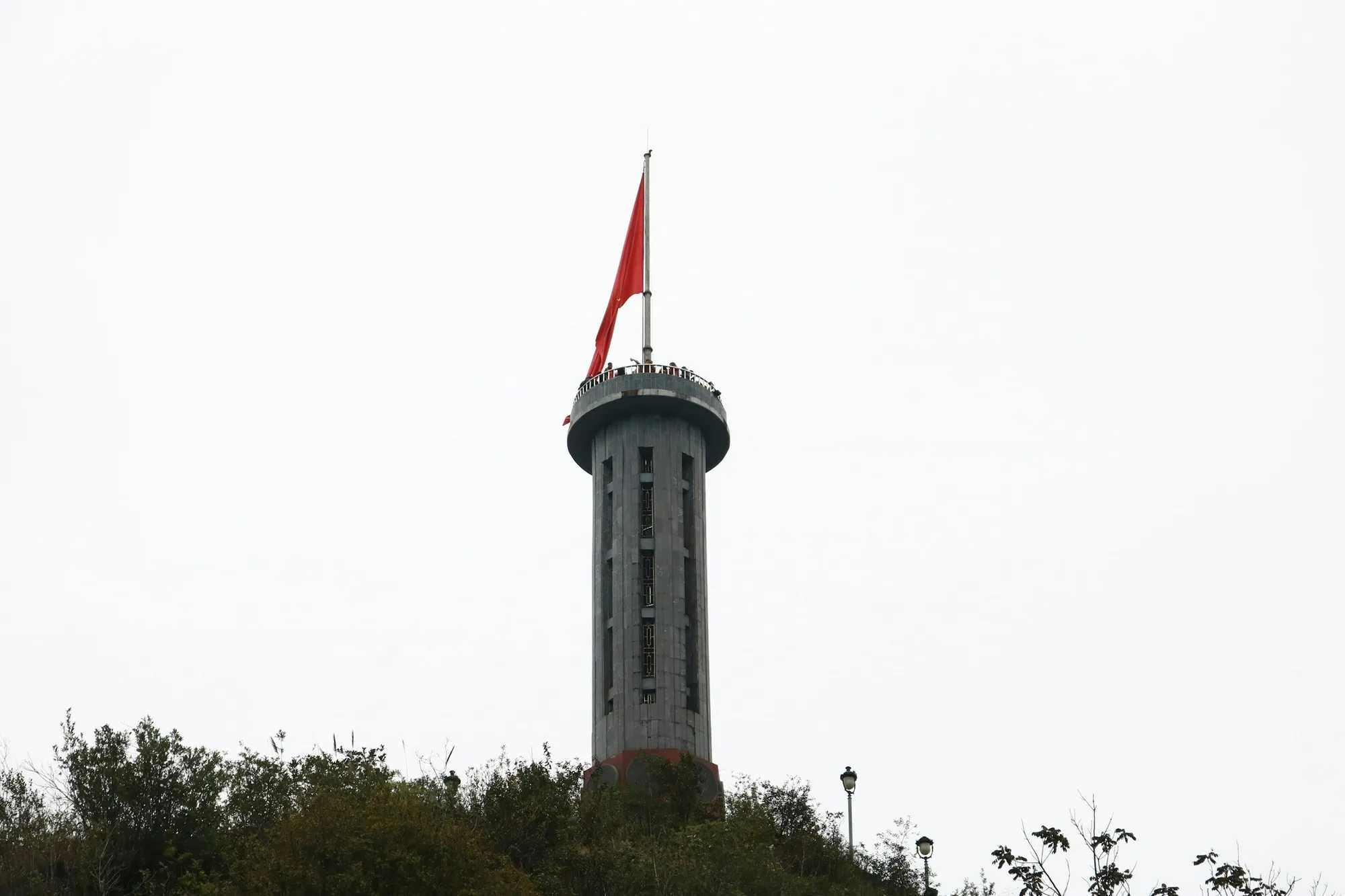 The Lung Cu flag tower on its hilltop